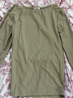 Cotton On Beige Boatneck Long Sleeve Top